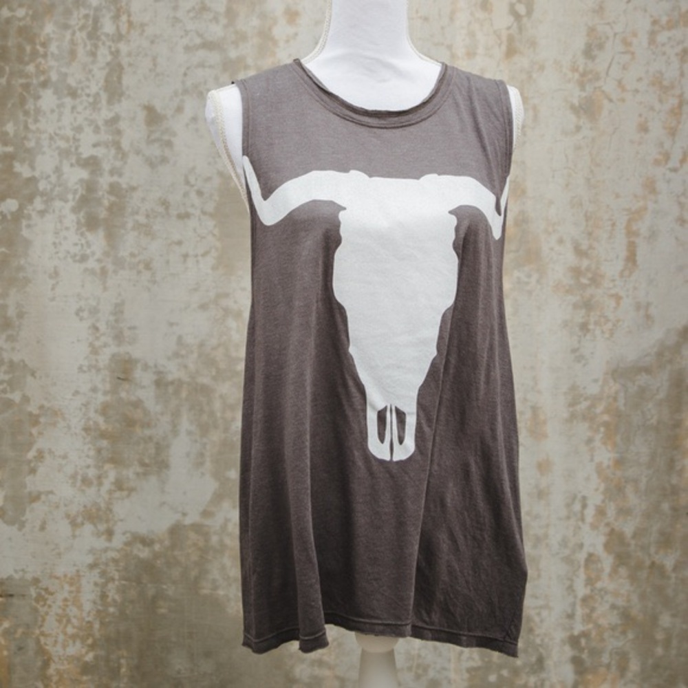 Show Me Your Mumu grey skull tank